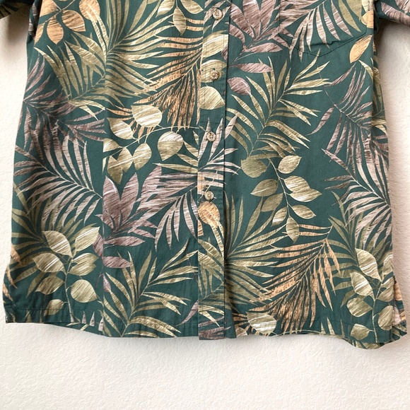 Cooke Street XL Honolulu Tropical Palm Print Button Down Short Sleeve Shirt - Picture 3 of 9